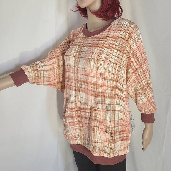 💥4/$20 TAYLOR & SAGE Soft Plaid Oversized Sweater NWT - Picture 2 of 14